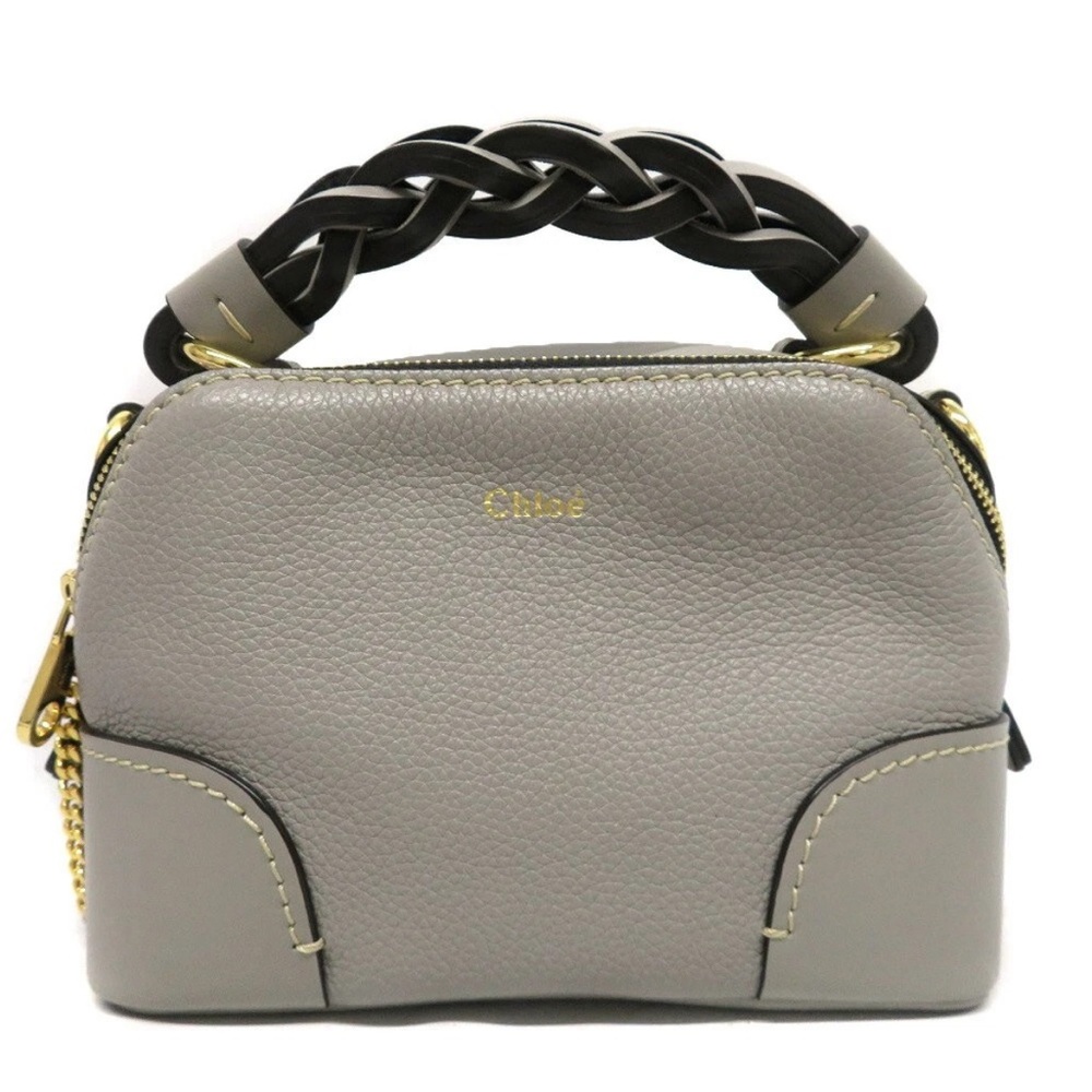 Chloe Gray Mini Bag with Braided Handle